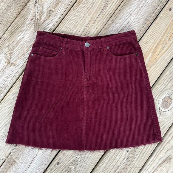 Blank NYC Burgundy Corduroy Mini-Skirt Size 26 - Picture 1 of 8
